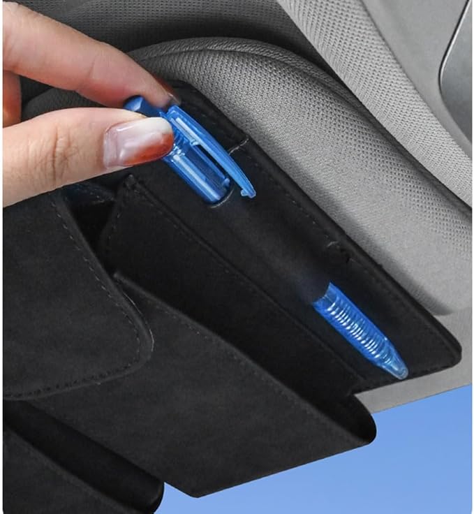 Car Sun Visor Organizer for Lexus LC 2017–2025 2026 Z100,Multi-Pocket Auto Visor Storage Pouch with Tissue Holder,Eyeglass Case,Card Slots & Pen Holder,Sun Visor Organizer