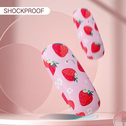 PERFECTSIGHT Hard Shell Eyeglasses Case, PU Leather Protective Glasses Case, Cute Eyeglass Case for Women Men Girls