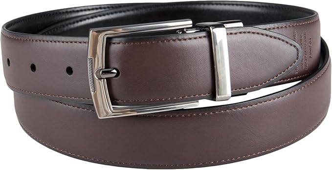 DOCKERS Men's Two-in-one Reversible Rotative Buckle Everyday Casual Dress Belt (Regular and Big & Tall Sizing)