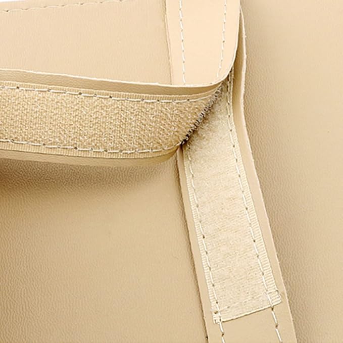 STOBAZA Multi Functional Sun Visor Leather Organizer Bag for Vehicle Storage Beige for Pens and Cards Stylish Design That Enhances Your Car Interior