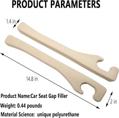 Car Seat Gap Filler Set of 2,Seat Gap Organizer, No Drop Seat Guard,Car Seat Accessories,Drop seat Gap fillers Between Seat and Console Stop Things from Dropping (Beige)