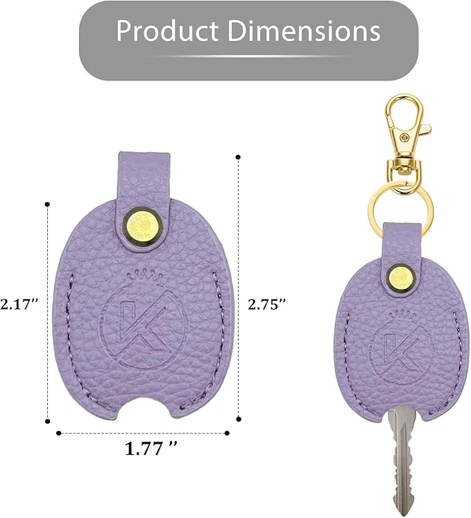Leather Key Sleeve for Broken Key, Car Key Cover, Key Loop Replacment, Key Fod Protector Keychain for Women/Men