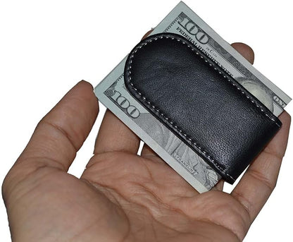 LB LEATHERBOSS Men's New Leather Strong Magnetic Money Clip