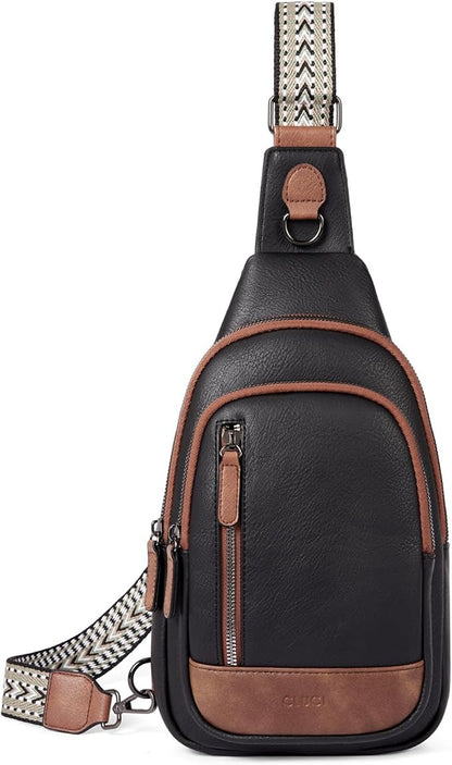 CLUCI Crossbody Bags for Women Men,Leather Sling Bag Cross Body Backpack for Woman Gifts for Women Birthday Unique