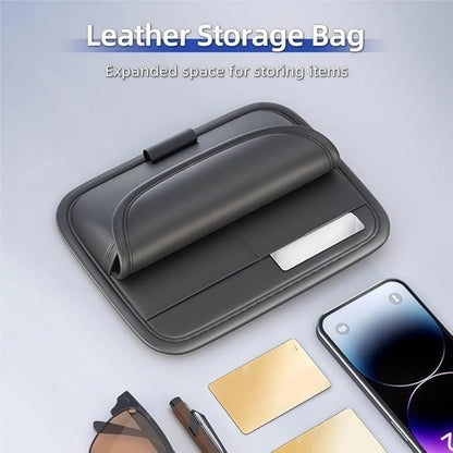 GGCLIMAX Car Organizers And Storage Luxury Leather Car Sun Visor Organizer Multi Compartment Eyeglasses Card And Pen Holder Universal Fit 3 Color Options(Orange-1pc)