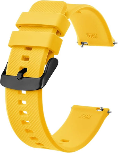 BISONSTRAP Watch Strap 18mm 19mm 20mm 21mm 22mm, Quick Release Silicone Watch Bands for Men Women