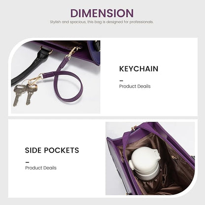 LOVEVOOK Laptop Tote Bag for Women, Work Totes Business Office Computer Briefcase with Clutch Purse