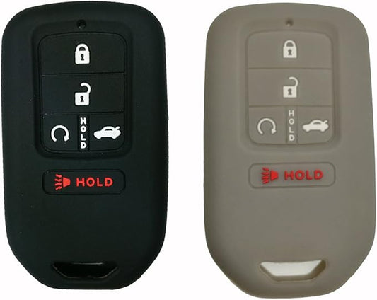 2Pcs Coolbestda Rubber Key Fob Cover Glove Keyless Entry Case Protector for 2018 2019 2020 2021 Honda Accord Civic CR-V CRV Pilot EX EX-L Touring Premium