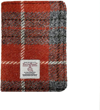 Harris Tweed Leather Passport Holder for Travel, Slim & Lightweight Passport Cover with Vaccine Card Slot, RFID Blocking, Ideal for Women and Men (No.873)
