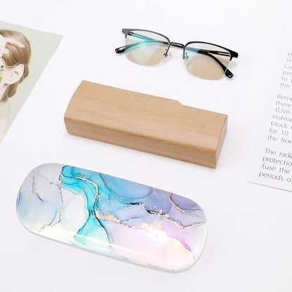 PERFECTSIGHT Hard Shell Eyeglasses Case, PU Leather Protective Glasses Case, Cute Eyeglass Case for Women Men Girls