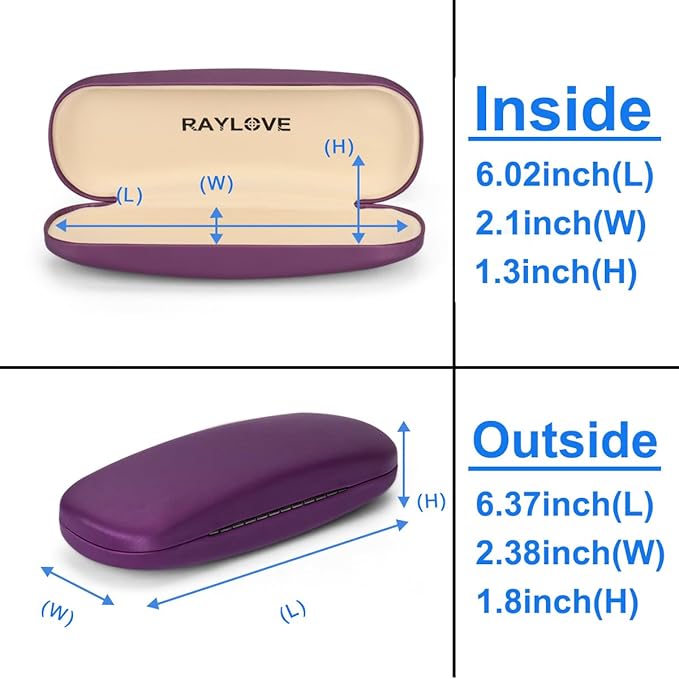RayLove Unisex Hard Shell Eyeglasses Cases, Protective Case For Glasses