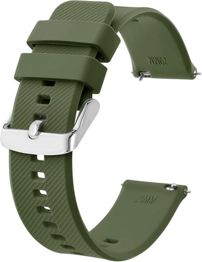 BISONSTRAP Watch Strap 18mm 19mm 20mm 21mm 22mm, Quick Release Silicone Watch Bands for Men Women