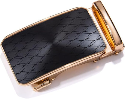 Dubulle Designer Mens Belts, Sliding Automatic Buckle Ratchet Dress Belt TOP Genuine Leather Strap Gifts