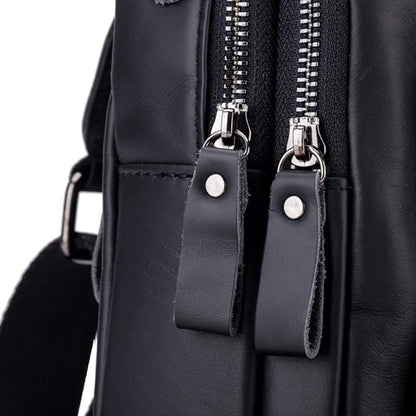 Leather Sling Bag Backpack for Men Women Outdoor Travel Hiking Business Shoulder Crossbody Chest Pouch Pack Casual Work Office Handbag Tote