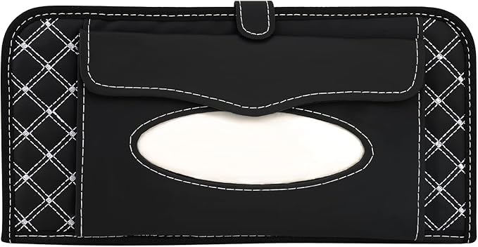 Car CD Holder Storage Case, Car Truck SUV Visor Organizer with Free Napkins, Personal Belonging and Registration, Document, Ticket Storage Pouch and 14 Pocket CD