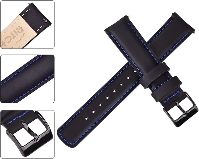 Ritche Christmas Gift Quick Release Leather Watch Bands Genuine Watch Straps for Men Women Top Grain Leather Watch Strap, White Elephant Gifts, Stocking Stuffers for Men, Father's Day gifts