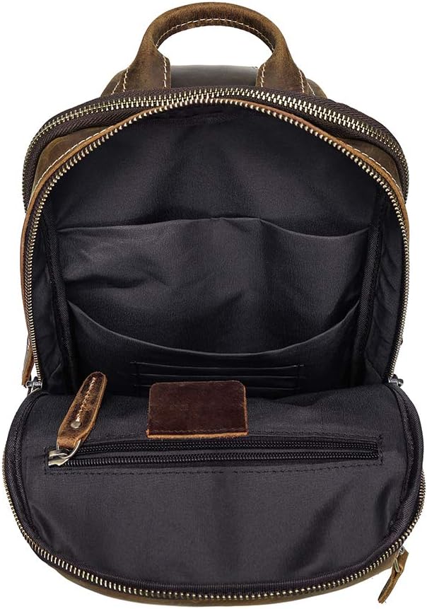 LANNSYNE Vintage Full Grain Leather Sling Bag Crossbody Chest Daypack | Vintage, Full Grain, Leather, Chest