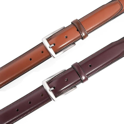 Mens Genuine Leather Dress Belt for Men, Handmade, 100% Cow Leather,Classic Casual and Business Belt Prong Buckle