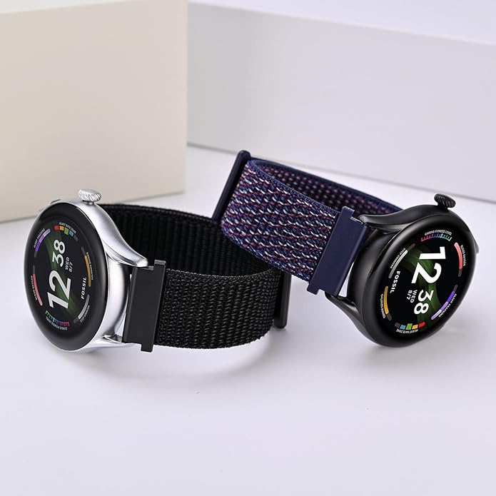 ANNEFIT Nylon Sport Loop Watch Bands, 2 Packs Quick Release Adjustable Strap 16mm 18mm 19mm 20mm 21mm 22mm 24mm