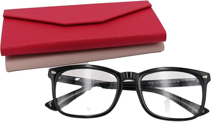 Real Sic Glasses Case for Men and Women - Magnetic Folding Hard Shell Sunglass Holder - Inspired by Solid Color