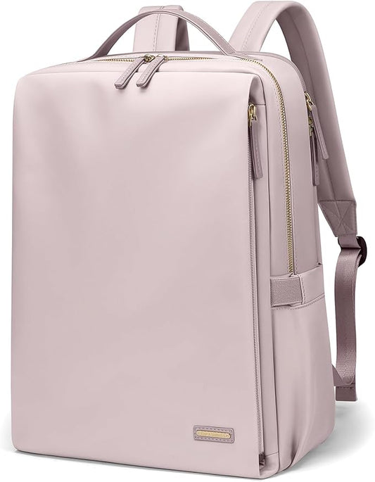 GOLF SUPAGS Stylish Laptop Backpack for Women Airline Approved Perfect for Work College and Travel Multi-Functional Casual Daypack Fits 14 Inch Notebook (Pinkish Grey)