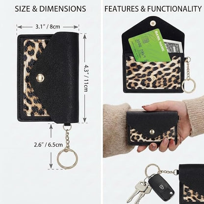 BIHRTC Silicone Key Ring Bracelets Wristlet Keychain Wallet with Net Chapstick Holder for Women