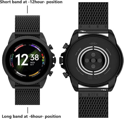 Moran Stainless Steel Mesh Watch Band Quick Release Replacement Strap 18mm 20mm 22mm for Men Women (Black,18mm)