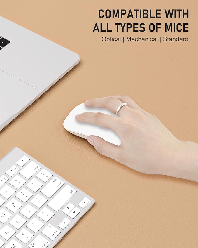 Desk Pad, 23.6" x 13.8" PU Leather Non-Slip Desk Mat Large Mouse Pad for Desktop, Waterproof Laptop Computer Writing Mat for Office, Home, Work, Gaming, Lead Yellow