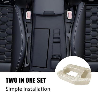 Car Seat Gap Filler, 2PCS Crevice Blocker Stopper Between Vehicle Seat Console, No Drop Automotive Fill Crevice Guard Interior Accessories, Universal for SUV Truck Sedan (Beige)