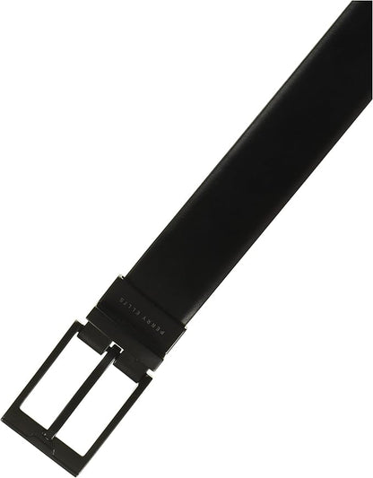 Perry Ellis Men's Portfolio Reversible Cap Faux Leather Dress Belt Black & Brown