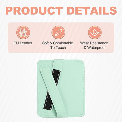 HARFINGTON Car Sun Visor Organizer 6.02" x 4.76" Leather Multi-Pocket Visor Card Sleeve Pocket Car Truck SUV Interior Storage Pouch for Driving License Credit Cards Bills Sunglasses, Blue