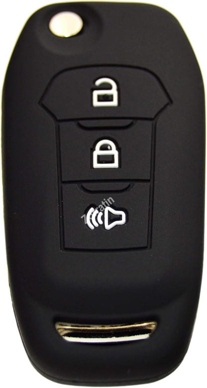 Silicone Key Fob Cover Remote Protector for Ford F150 F250 F350 F450 F550 Raptor Ranger Transit Fusion Bronco EcoSport Escape Explorer Expedition Lightning Maverick XLT (Flip Key)