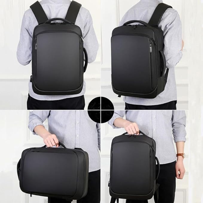 Laptop Backpack, Business Anti Theft Slim Sturdy Laptops Backpack with USB Charging Port, Water Resistant Travel Backpack Computer Bag Gifts for Men & Women Fits 15.6 Inch Notebook-Black