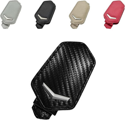 KVAEY Sunglasses Holders for Car Sun Visor, Magnetic Auto Visor Eyeglasses Holder Ticket Card Clip, Multifunctional Leather Sun Visor Glasses Hanger Mount Clip, Car Accessories (Carbon Fiber)