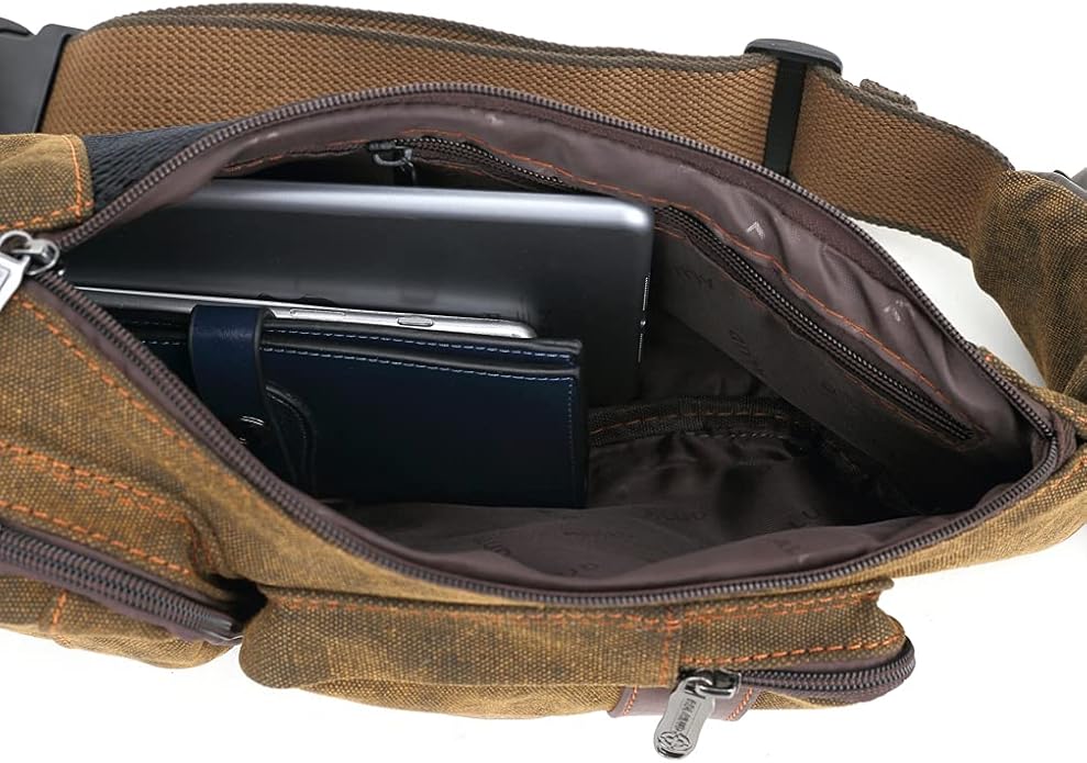 Hebetag Leather Sling Bag Crossbody Backpack for Men Women Travel Outdoor Camping