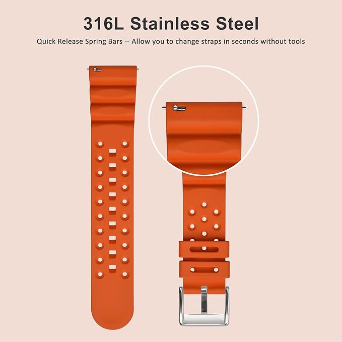 WOCCI 24mm Quick Release Spring Bars, Pins for 24mm Watch Band