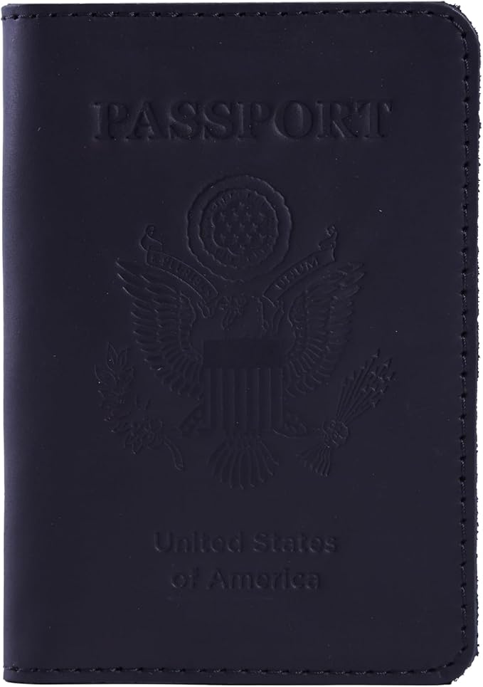 INCARNE US Leather Passport Holder for Travel - Passport Case - Passport Wallet for Men - Passport Cover for Women Sleeve Protector - Travel Essentials Vacation Luggage Travel Gifts - Vintage Black