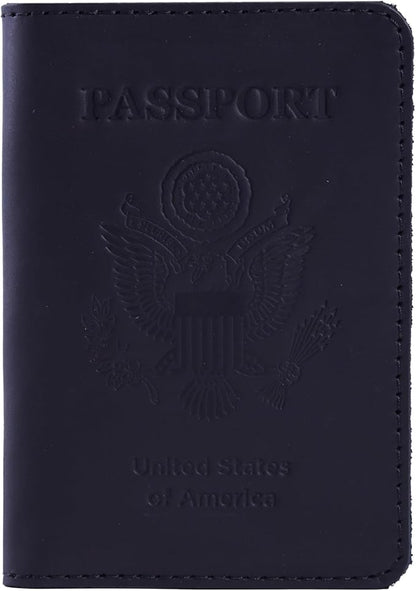 INCARNE US Leather Passport Holder for Travel - Passport Case - Passport Wallet for Men - Passport Cover for Women Sleeve Protector - Travel Essentials Vacation Luggage Travel Gifts - Vintage Black