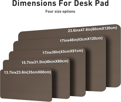 Aothia Leather Desk Pad Protector, Mouse Pad, Office Desk Mat, Non-Slip PU Leather Desk Blotter, Laptop Desk Pad, Waterproof Desk Writing Pad for Office and Home (Coffee, 36" x 17")