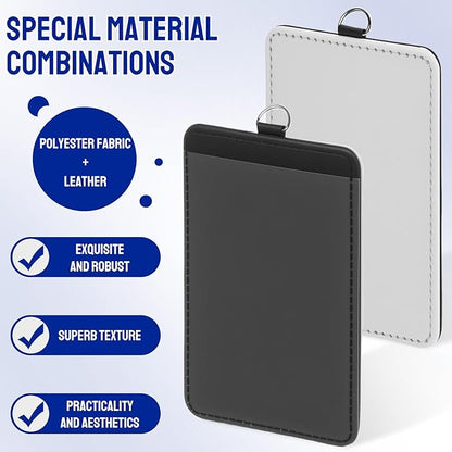 20 Pack Sublimation ID Badge Holder, Blank PU Leather ID Badge Bulk, Heat Transfer Print Vertical Leather ID Card Holder Name Tags for Office Employee, Coach, Student, Doctor (20 Pack-Badge Holder)