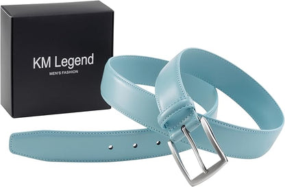 KM Legend Mens Leather Dress Belt for Work Business and Casual