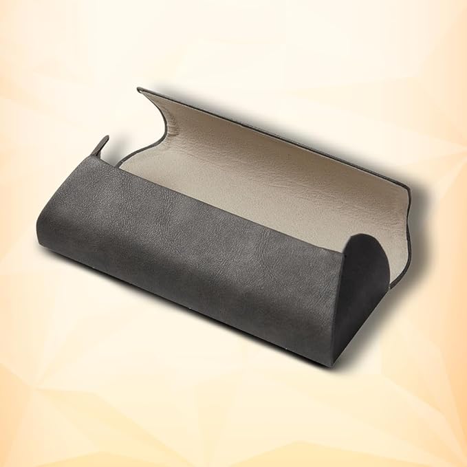 Triskel Curved-Top Eyewear Case – Hard Shell PU Leather Glasses Case with Soft Lining, Lightweight with Magnetic Closure