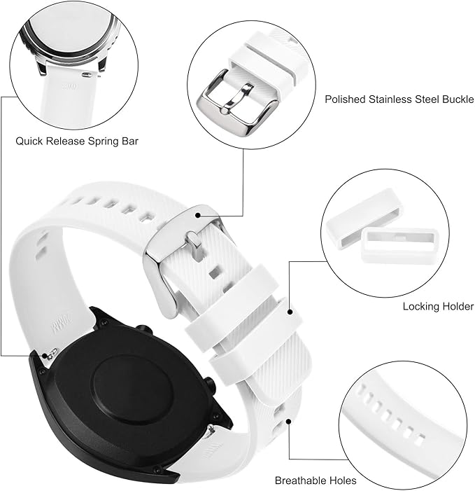 BISONSTRAP Watch Strap 18mm 19mm 20mm 21mm 22mm, Quick Release Silicone Watch Bands for Men Women