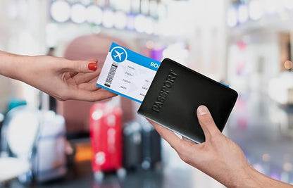 Black Basic Genuine Leather RFID Passport Cover