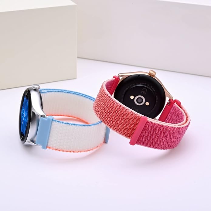 ANNEFIT Nylon Sport Loop Watch Bands, 2 Packs Quick Release Adjustable Strap 16mm 18mm 19mm 20mm 21mm 22mm 24mm