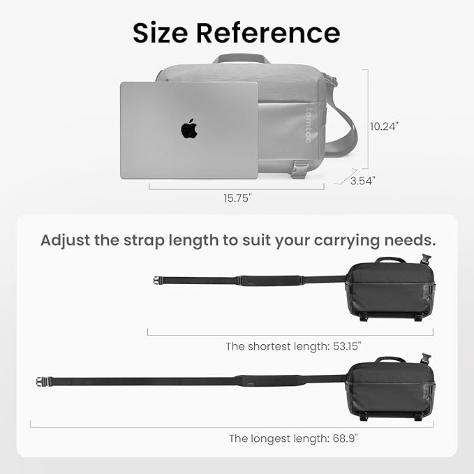 tomtoc Compact EDC Sling Bag 3L-10L, Minimalist Crossbody Bag Chest Shoulder Pack for Men Women, X-pac/Recycled Polyester