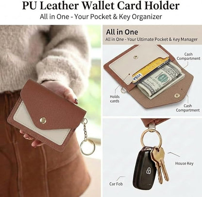 BIHRTC Silicone Key Ring Bracelets Wristlet Keychain Wallet with Net Chapstick Holder for Women