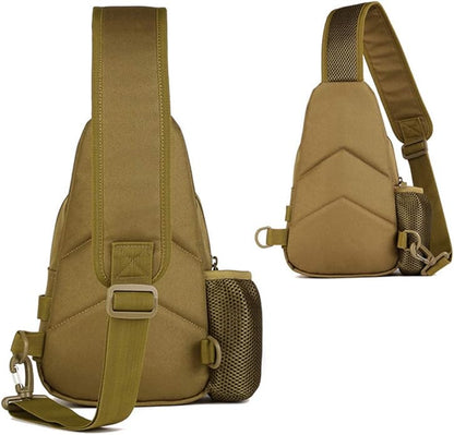 Hebetag Leather Sling Bag Crossbody Backpack for Men Women Travel Outdoor Camping