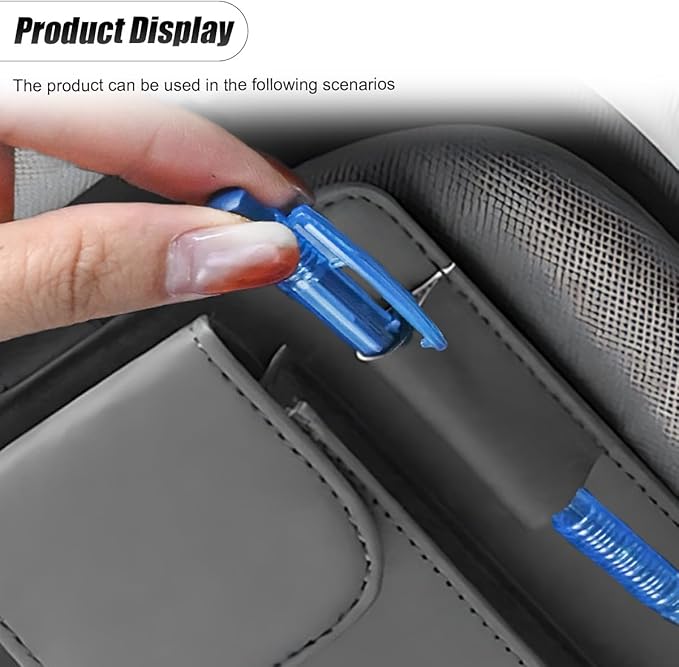 ZIMISI Leather Car Visor Organizer, Sun Visor Storage Bag, Car Tissue Holder, Multi-Pocket Document Holder, Vehicle Travel Accessories for Pen, License, Cards, Sunglasses, Tissues (Grey)