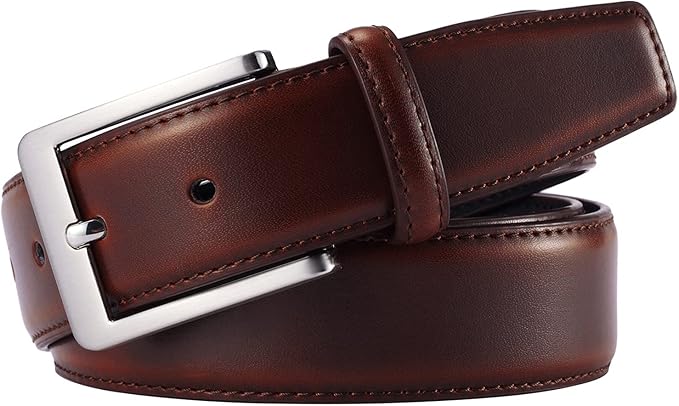 XOUXOU Men's Casual Leather Jeans Belts Classic Work Business Dress Belt with Prong Buckle for Men